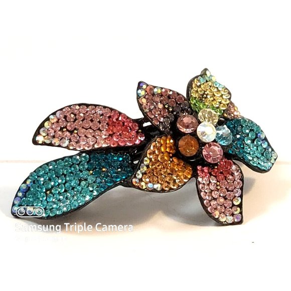 Crystal Flower Hair Barrette Clip 4\